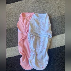 aden + anais Pink and White Baby Swaddle Set